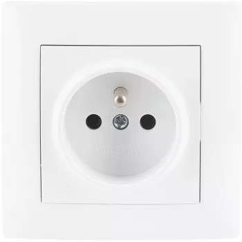 VCX WESA LC 13 Vienvietis kištukinis lizdas su įžeminimu, E tipo, 16A 250V, baltas