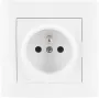 VCX WESA LC 13 Vienvietis kištukinis lizdas su įžeminimu, E tipo, 16A 250V, baltas