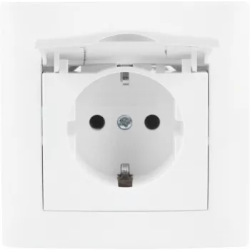 VCX WESA LC 18 rozetė Schuko su dangteliu, paviršinio montavimo, IP44, balta