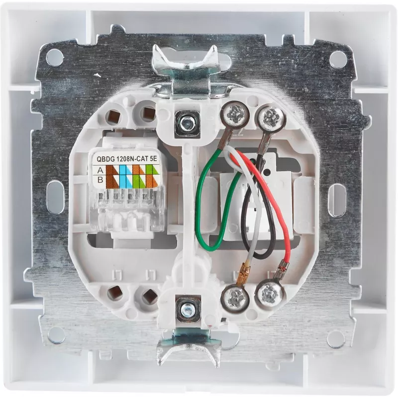 VCX WESA LC 42 kombinuotas telefono ir tinklo lizdas RJ11/RJ45 Cat. 5e UTP baltas