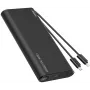 VEGER TCE130 130W PD Power Bank 25000mAh su įmontuotais USB-C ir Lightning kabeliais, juoda