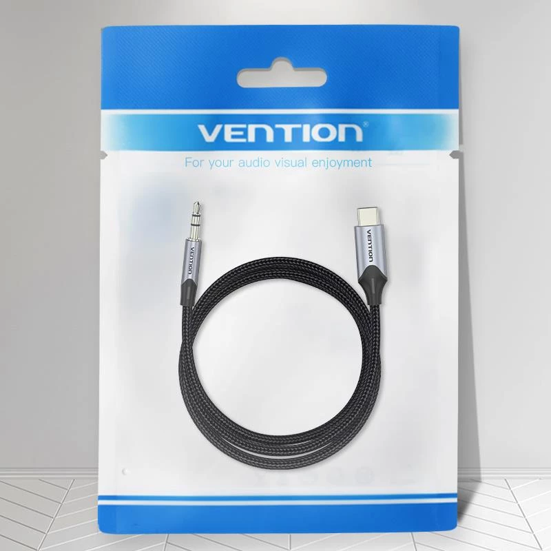 VENTION BGKHF USB-C į 3,5 mm garso adapterio kabelis, 1 m, juodas