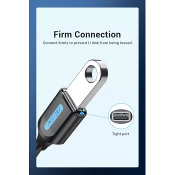 VENTION CCSBB USB 2.0 Type-C (vyriškas) į USB-A (moterišką) adapterio kabelis 0,15 m juodas