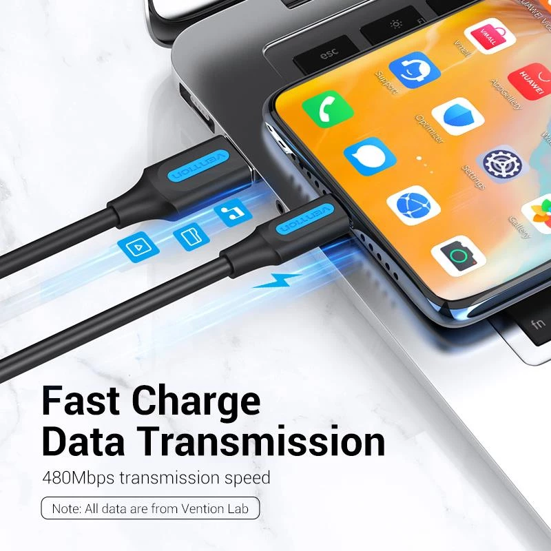 VENTION COKBF USB-C į USB 2.0 laidas, 1 m, juodas