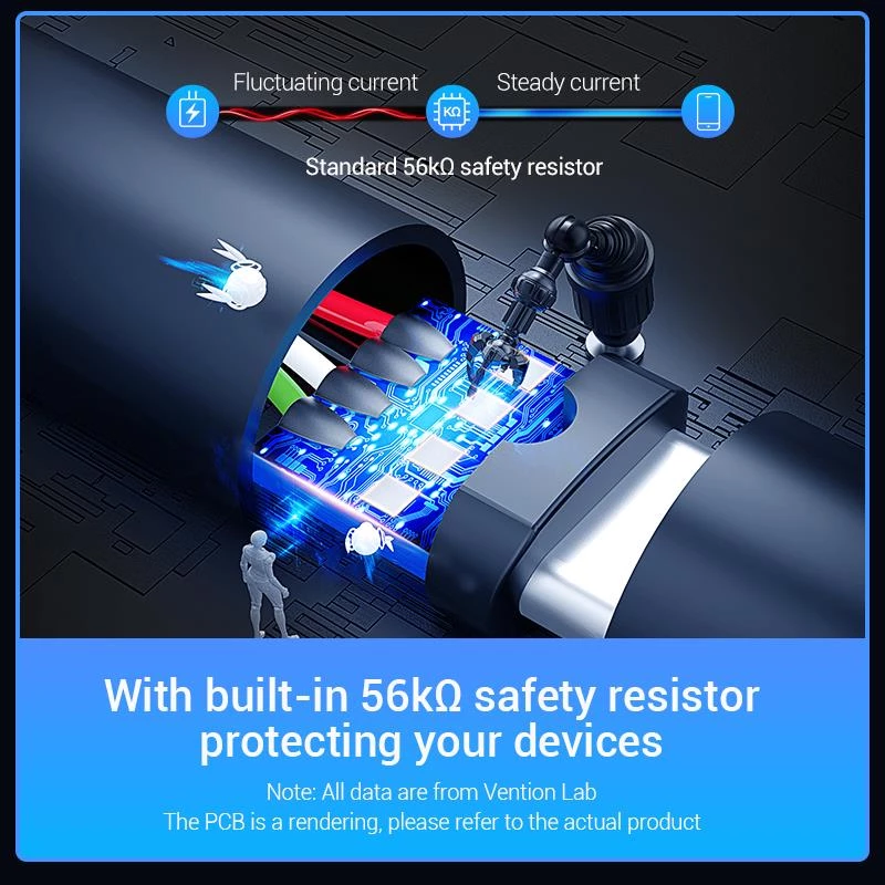 VENTION COKBG USB 2.0 į USB-C laidas 1,5 m juodas