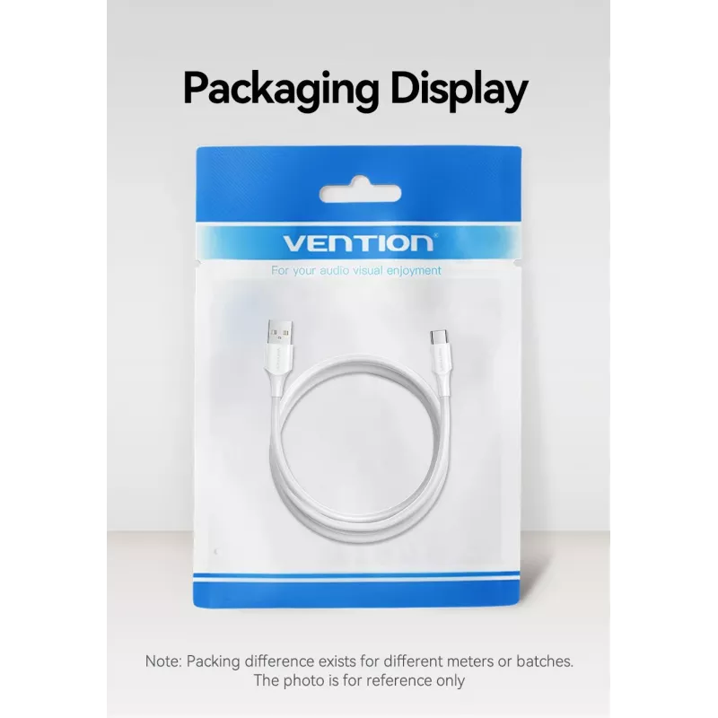 VENTION CTHWF USB-C į USB 2.0 laidas, 3A, 1 m, baltas