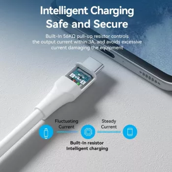 VENTION CTHWF USB-C į USB 2.0 laidas, 3A, 1 m, baltas