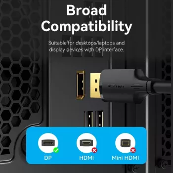 VENTION HAKBF DisplayPort į DisplayPort laidas 1 m juodas