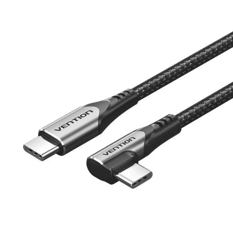 VENTION TRAHF USB-C į USB-C laidas 1 m pilkas 10Gbps 100W PD 4K vaizdo