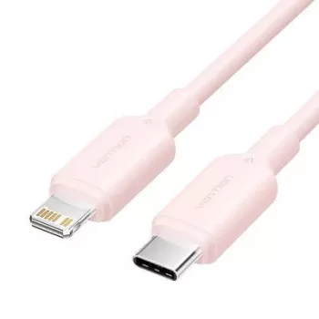VENTION USB-C į Lightning laidas 1 m rožinis LAKPF - 20W PD greitas įkrovimas ir 480Mbps duomenų sinchronizavimas