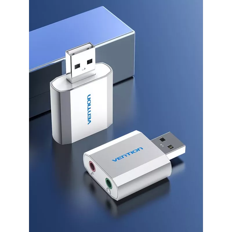 VENTION VAB-S13 USB 2.0 garso plokštė su 2 prievadų USB šakotuvu