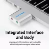 VENTION VAB-S13 USB 2.0 garso plokštė su 2 prievadų USB šakotuvu