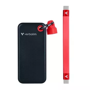 Verbatim Pocket SSD 256GB USB 3.2 Gen 2 Type-C išorinis kietojo būsenos diskas juodas/raudonas (32417)