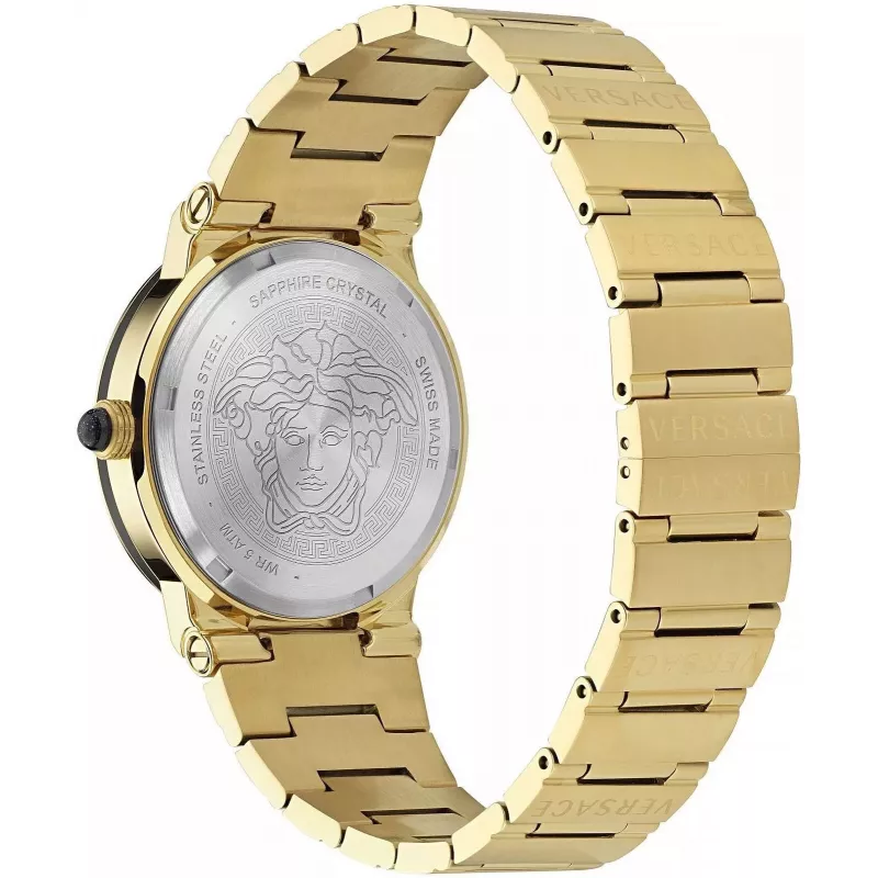 VERSACE V-Chrono vyriškas laikrodis VE7G00323 38mm juodas ciferblatas odinis dirželis