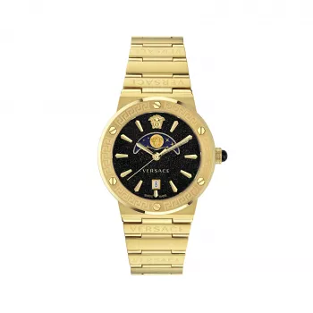 VERSACE V-Chrono vyriškas laikrodis VE7G00323 38mm juodas ciferblatas odinis dirželis