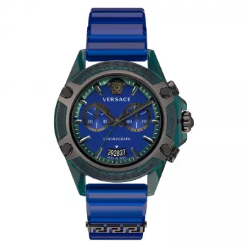 Versace V-Extreme Pro vyriškas laikrodis VEZ701122 44mm juodas ciferblatas odinis dirželis