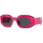 VERSACE VE4425U536787 Moteriški katės akies formos akiniai nuo saulės Havana acetatas tamsiai pilkas poliamidas 54mm