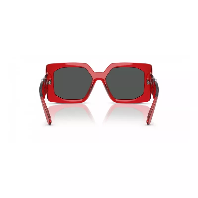 VERSACE VE4478U550087 Moteriški Akiniai nuo Saulės – Juodas Acetato Rėmelis, Pilki Polikarbonatiniai Lęšiai, 55 mm Lęšio Plotis, 100% UV400 Apsauga