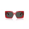 VERSACE VE4478U550087 Moteriški Akiniai nuo Saulės – Juodas Acetato Rėmelis, Pilki Polikarbonatiniai Lęšiai, 55 mm Lęšio Plotis, 100% UV400 Apsauga