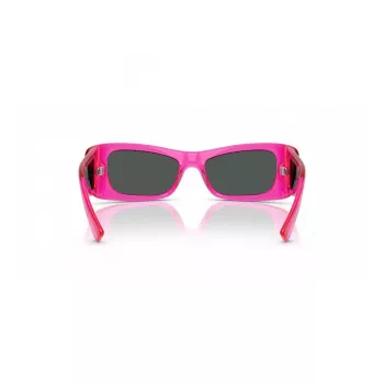 VERSACE VE4481-543487 Moteriški „Cat Eye“ akiniai nuo saulės – juodas acetatinis rėmelis, tamsiai pilki polikarbonatiniai lęšiai, 54 mm