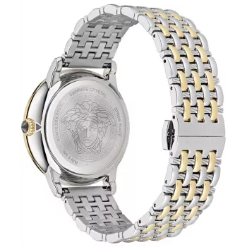 VERSACE VE6F00423 Unisex Swiss Quartz Laikrodis 38mm Juodas Ciferblatas Odinis Dirželis