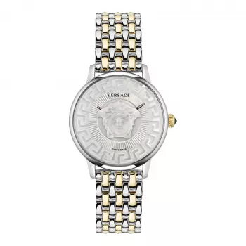 VERSACE VE6F00423 Unisex Swiss Quartz Laikrodis 38mm Juodas Ciferblatas Odinis Dirželis