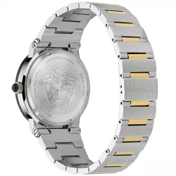 VERSACE VE7G00223 Vyriškas Šveicariškas Kvarcinis Laikrodis 38mm, Juodas Ciferblatas, Odinis Dirželis