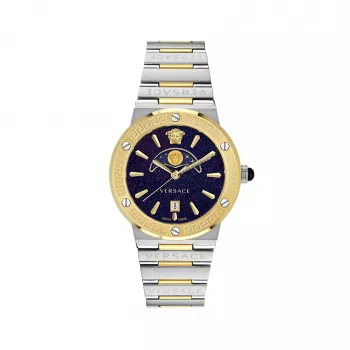 VERSACE VE7G00223 Vyriškas Šveicariškas Kvarcinis Laikrodis 38mm, Juodas Ciferblatas, Odinis Dirželis