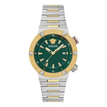 VERSACE VE8G00524 Moteriškas šveicariškas kvarcinis laikrodis 43 mm juodas ciferblatas safyro kristalas odinis dirželis