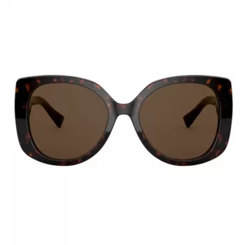 VERSACE moteriški akiniai nuo saulės VE4375F-10873 Havana Acetate Square Full-Rim Gradient Brown Lenses 53mm