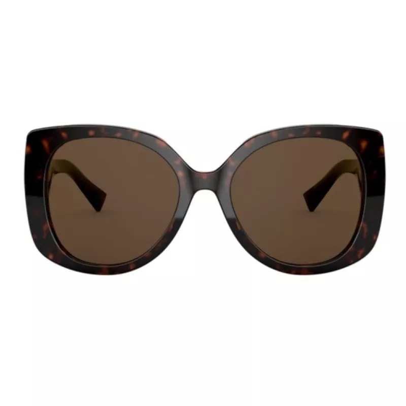 VERSACE moteriški akiniai nuo saulės VE4375F-10873 Havana Acetate Square Full-Rim Gradient Brown Lenses 53mm