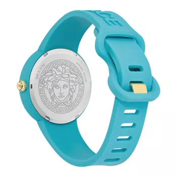 Versace moteriškas V-Motif šveicariškas kvarcinis laikrodis VE6G00423 (39 mm) juodas ciferblatas, odinis dirželis