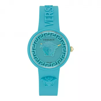 Versace moteriškas V-Motif šveicariškas kvarcinis laikrodis VE6G00423 (39 mm) juodas ciferblatas, odinis dirželis