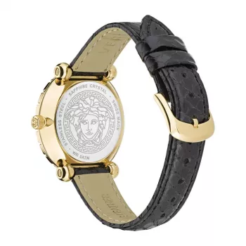 VERSACE moteriškas laikrodis VE6I00323, kvarcinis, 35 mm, nerūdijantis plienas, juodas ciferblatas