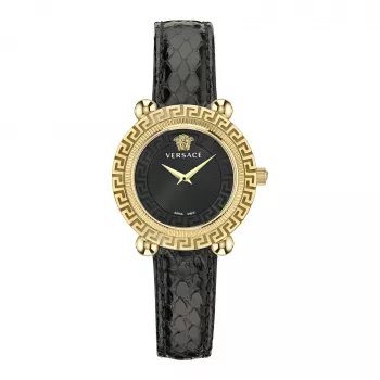 VERSACE moteriškas laikrodis VE6I00323, kvarcinis, 35 mm, nerūdijantis plienas, juodas ciferblatas