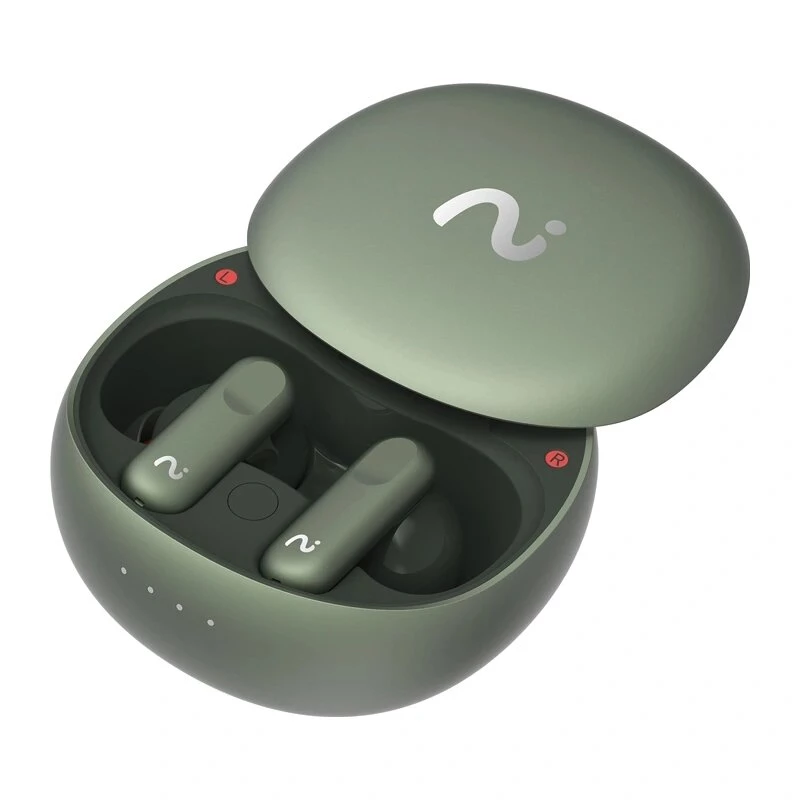 VIAIM Nano+ AI ausinės su balso įrašytuvu, žalios, Bluetooth 5.3, IPX4, 32GB, ENC, jutiklinis valdymas