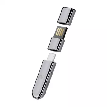 VIAIM Notekit AI Recording Dongle XFVI-D02 (pilka) – AI balso įrašytuvas su 32GB atmintimi, dvigubais MEMS mikrofonais, Bluetooth 5.0, USB-C