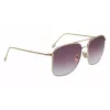 Victoria Beckham VB202S-712 moteriški kvadratiniai akiniai nuo saulės, auksinis metalinis rėmelis, rudi gradientiniai stiklai, 59 mm