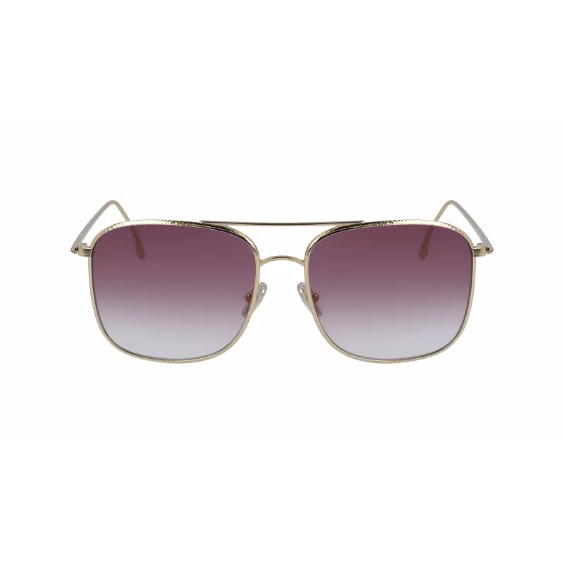 Victoria Beckham VB202S-712 moteriški kvadratiniai akiniai nuo saulės, auksinis metalinis rėmelis, rudi gradientiniai stiklai, 59 mm