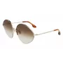 Victoria Beckham VB220S-702 Moteriški dideli kvadratiniai akiniai nuo saulės auksiniai rudi gradientiniai 64 mm