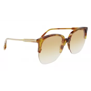 Victoria Beckham VB617S-222 Moteriški Oversized Butterfly Akiniai nuo Saulės Havana Acetatas Rudi Gradientiniai