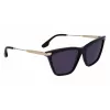 Victoria Beckham VB663S-001 moteriški akiniai nuo saulės – juodas acetatinis rėmelis, pilki polikarbonatiniai lęšiai, 57/15/140 mm