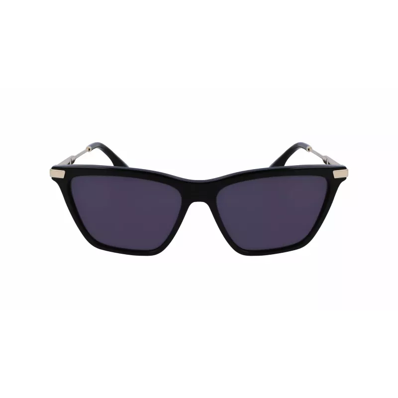 Victoria Beckham VB663S-001 moteriški akiniai nuo saulės – juodas acetatinis rėmelis, pilki polikarbonatiniai lęšiai, 57/15/140 mm