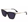 Victoria Beckham VB663S-001 moteriški akiniai nuo saulės – juodas acetatinis rėmelis, pilki polikarbonatiniai lęšiai, 57/15/140 mm