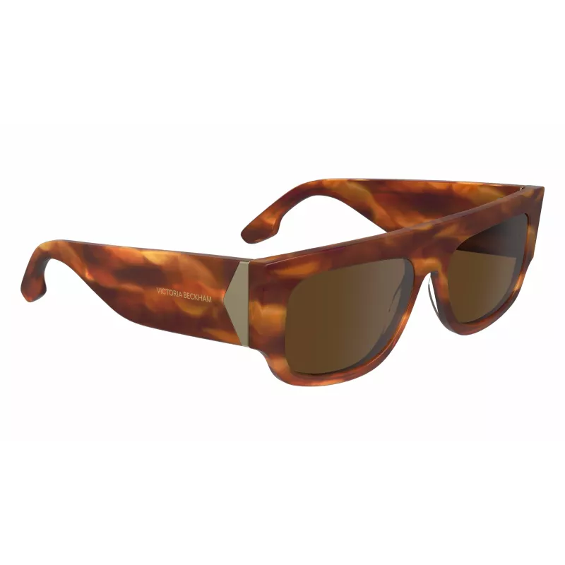 Victoria Beckham VB666S5516223 Moteriški kvadratiniai akiniai nuo saulės – rudo havano acetato rėmelis su rudais gradientiniais lęšiais – 55/16/145 mm