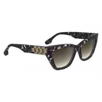 Victoria Beckham VB668S5516010 Moteriški kvadratiniai akiniai nuo saulės – juodas acetatinis rėmelis, pilki CR-39 lęšiai, 55 mm