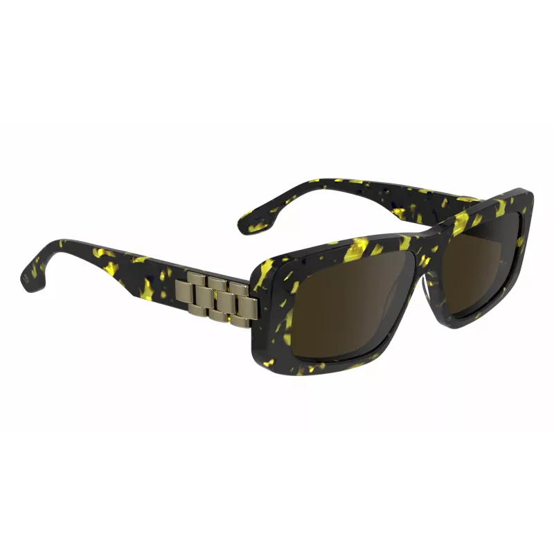 Victoria Beckham VB669S5513012 Moteriški kvadratiniai acetatiniai akiniai nuo saulės – juodi/pilki – 55/13/145 mm