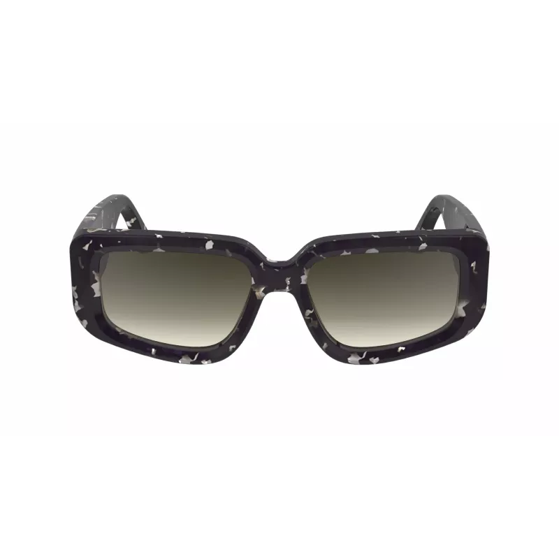 Victoria Beckham VB670S-010 moteriški akiniai nuo saulės, dideli kvadratiniai rėmeliai, juodas acetatas, pilki lęšiai, 54 mm