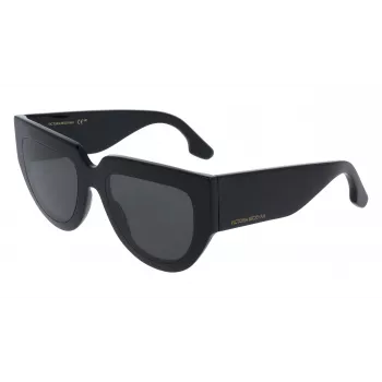 Victoria Beckham VB679S 53 mm kvadratiniai moteriški akiniai nuo saulės, juodas rėmelis, pilki UV400 lęšiai