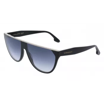Victoria Beckham VB682S moteriški akiniai nuo saulės, juodas acetatas, pilki lęšiai, 61 mm